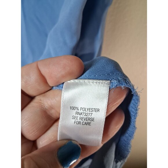 Dana Buchman Blouse Business Casual Tank Top Office Boho Preppy Blue Size Small - Picture 7 of 7